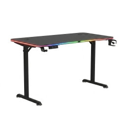 Mesa Gamer RGB Elétrica Modelo 2026 com Luzes LED, Estação de Trabalho Ergonômica para Jogadores com Suporte para Copos para Casa e Escritório