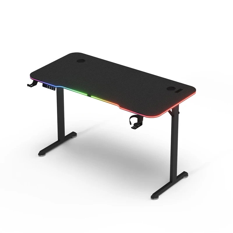 Mesa Gamer RGB Elétrica Modelo 2026 com Luzes LED, Estação de Trabalho Ergonômica para Jogadores com Suporte para Copos para Casa e Escritório