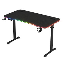 Mesa Gamer RGB Elétrica Modelo 2026 com Luzes LED, Estação de Trabalho Ergonômica para Jogadores com Suporte para Copos para Casa e Escritório