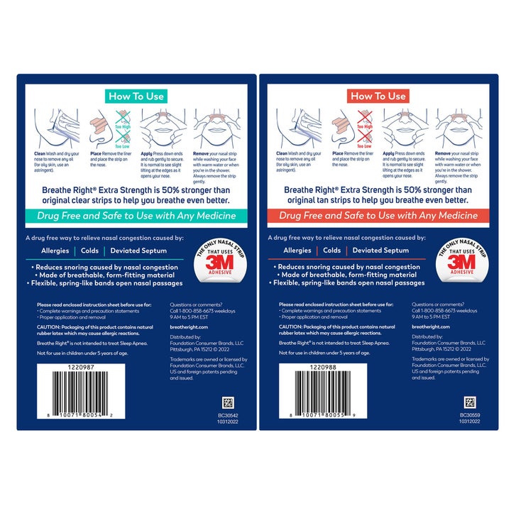 Breathe Right Extra Strength Nasal Strips, 72 Strips_1
