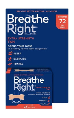 Breathe Right Extra Strength Nasal Strips, 72 Strips