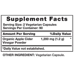 Nature's Truth Apple Cider Vinegar 1200 mg., 180 Capsules(Exp:07/2028)