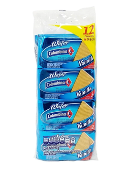 GALLETA WAFER VAINILLA COLOMBINA BSA C/12 PZS