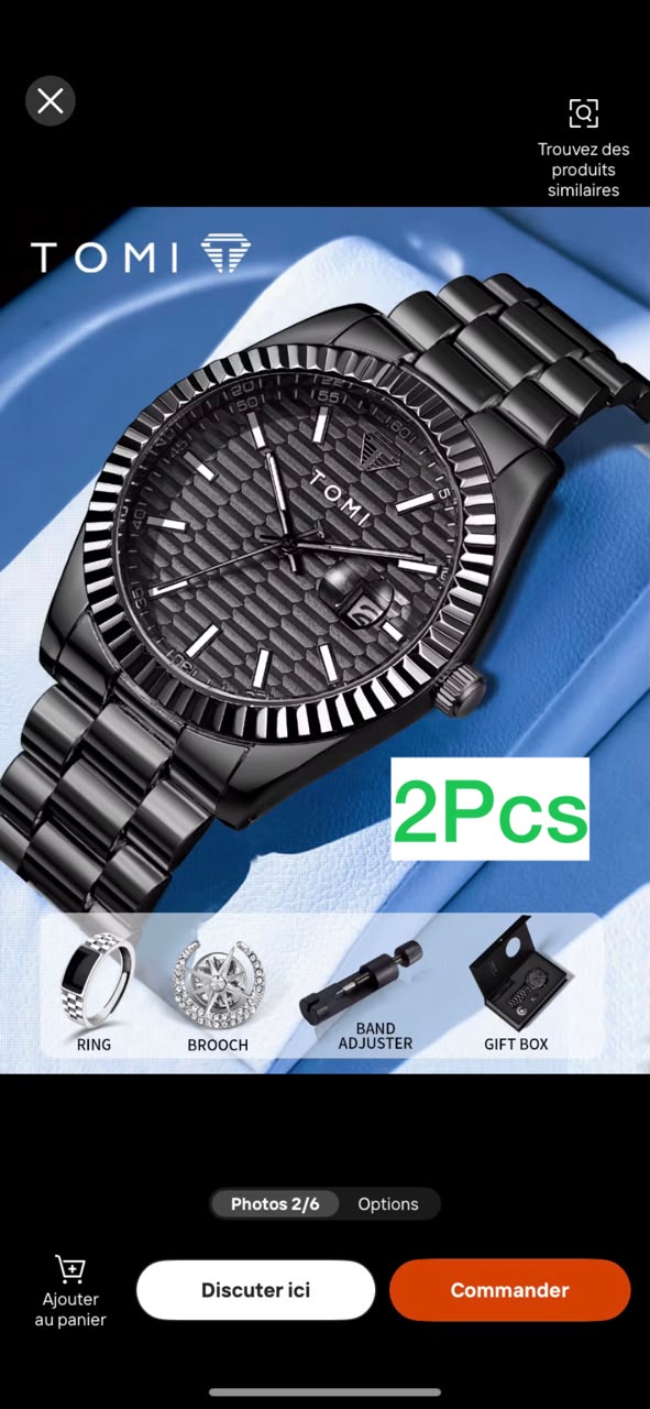 TOMI T304 de haute qualité, montre élégante pour les affaires, bracelet en acier inoxydable simple et haut de gamme, montre à quartz pour homme