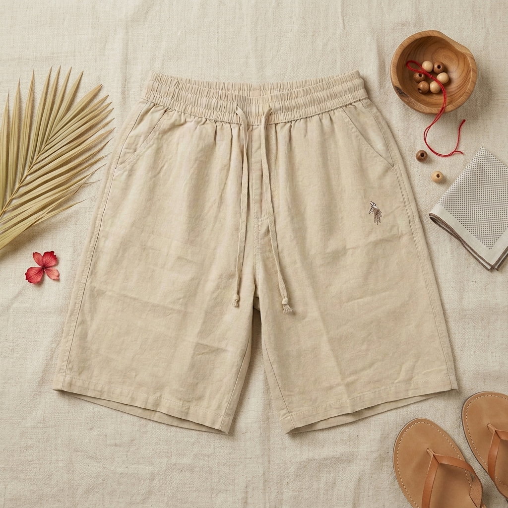 Cotton Half pant for Men | Cream Color_2