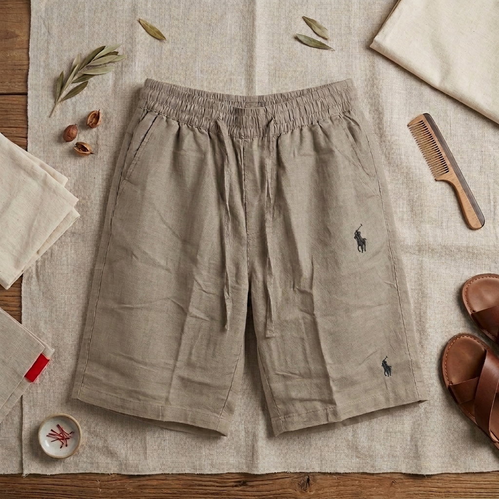 Cotton Half pant for Men | Light Cream _3