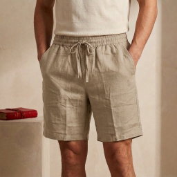Cotton Half pant for Men | Light Cream 