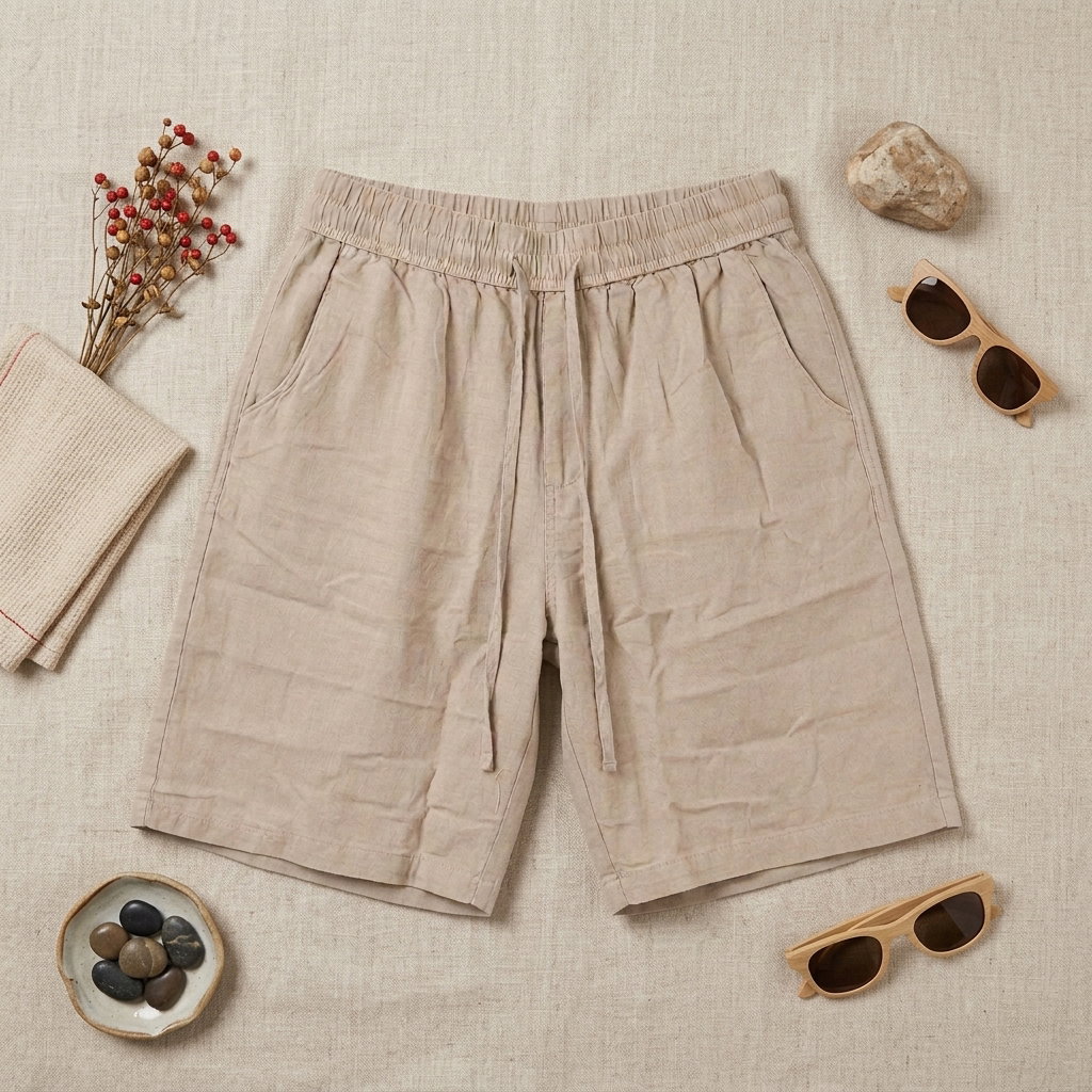 Cotton Half pant for Men |  Cream _3