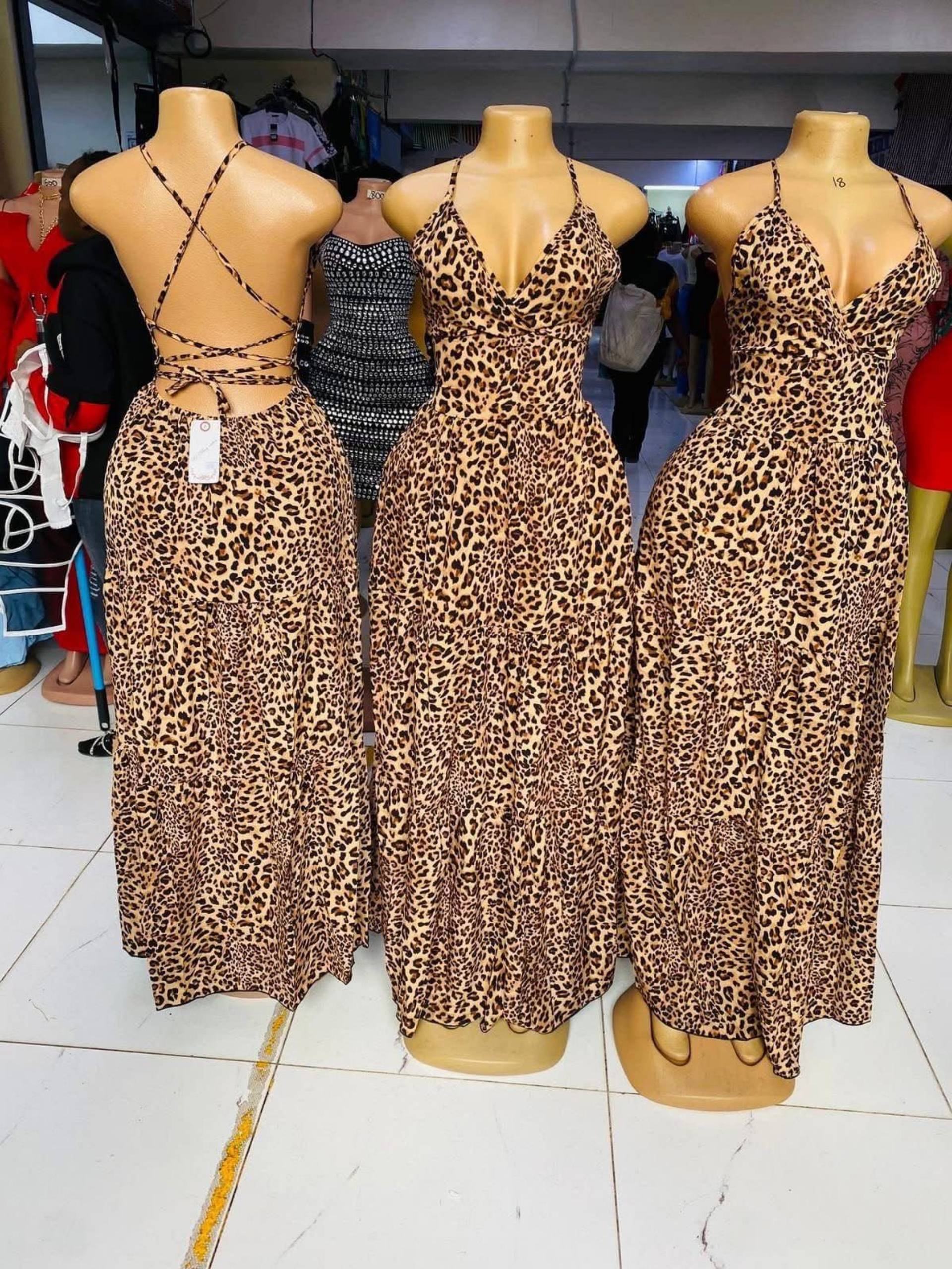 Leopard Print Maxi backless dress_0
