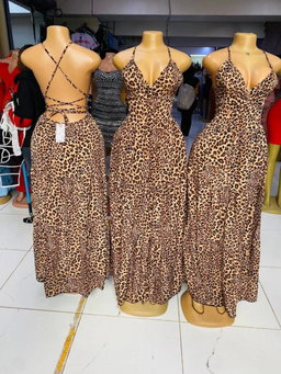 Leopard Print Maxi backless dress