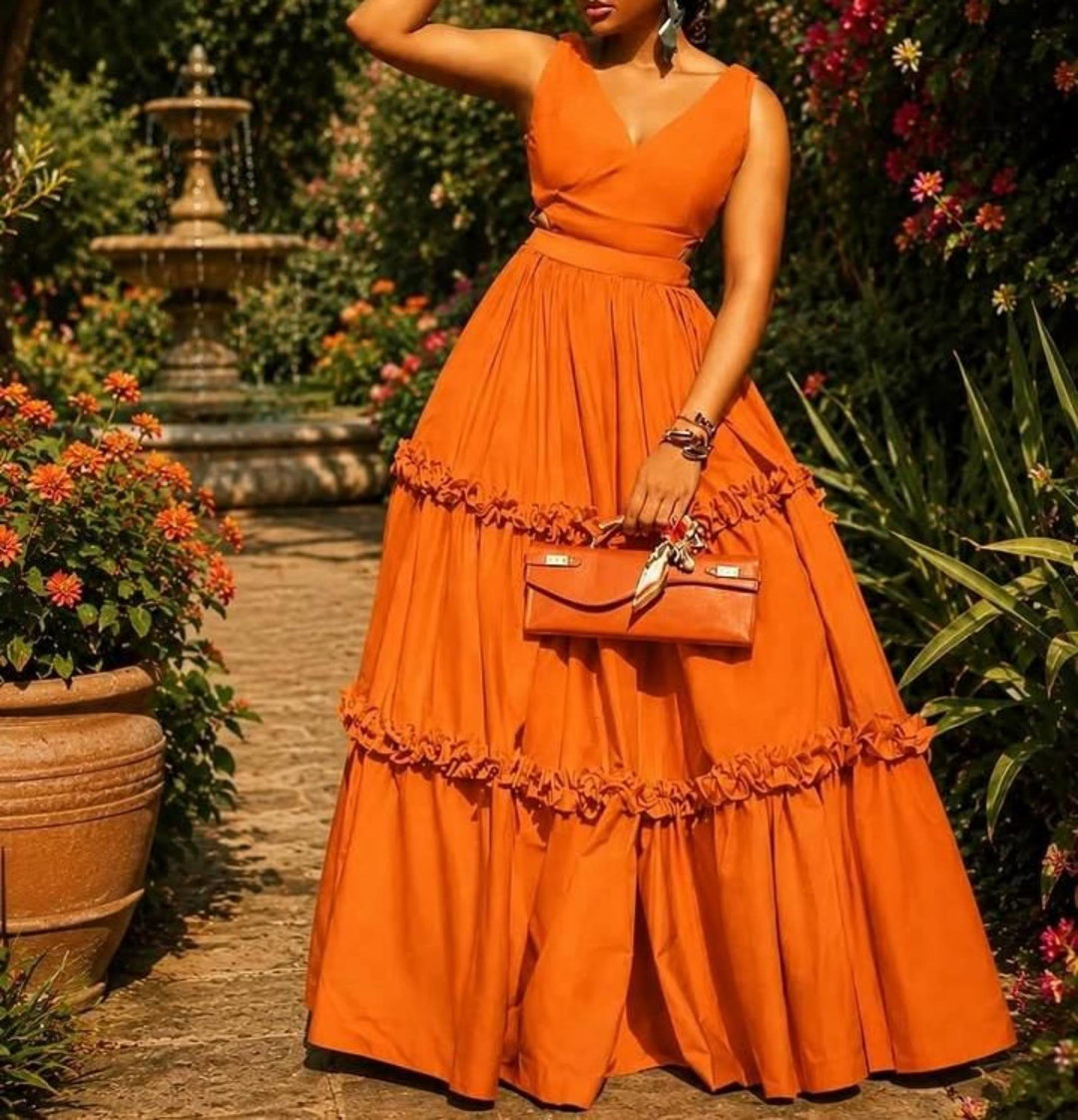 Luxury Layered Ruffle Maxi Dress