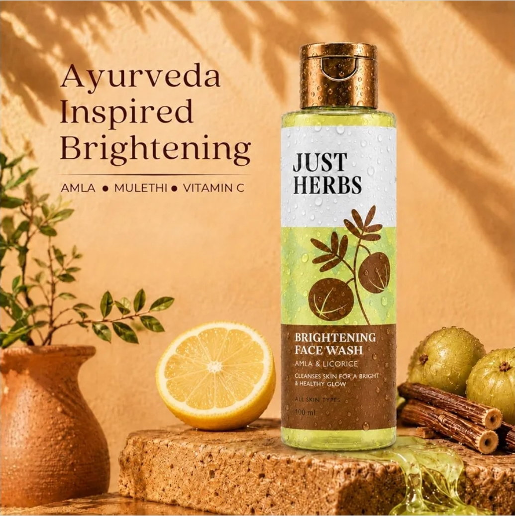 Just Herbs Brightening Face Wash with Vitamin C Amla & Liquorice Root for Men & Women | 100ml_1