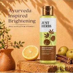 Just Herbs Brightening Face Wash with Vitamin C Amla & Liquorice Root for Men & Women | 100ml