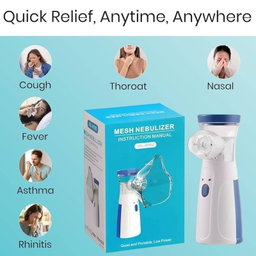 ​Portable Handheld Mesh Nebulizer Machine for Kids & Adults - Silent Operation & USB Rechargeable
