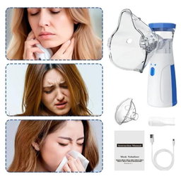 ​Portable Handheld Mesh Nebulizer Machine for Kids & Adults - Silent Operation & USB Rechargeable