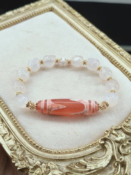 Peach Pink Tiger Tooth Protection Bracelet