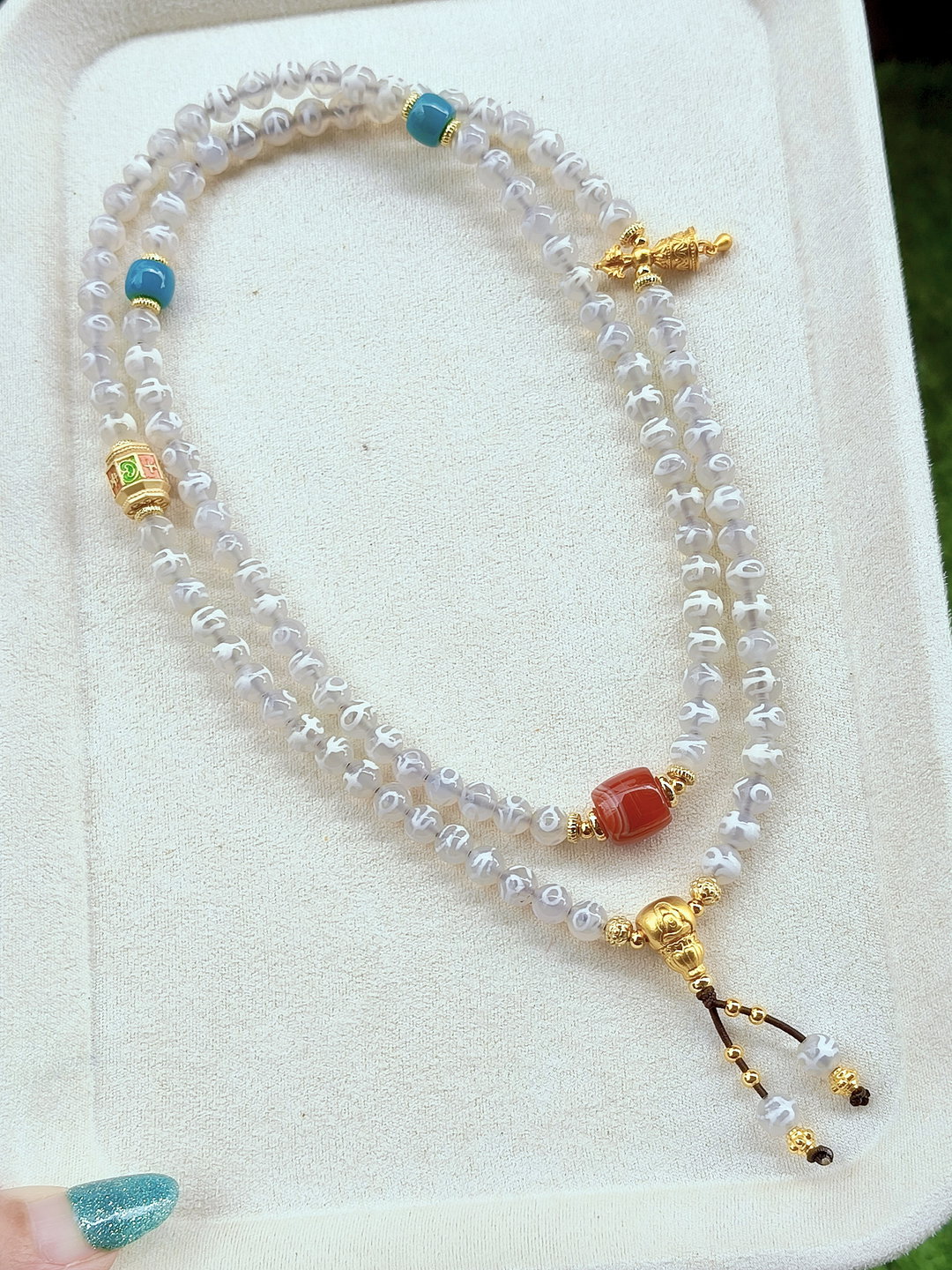 White 6mm Benefactor - 108 Mala