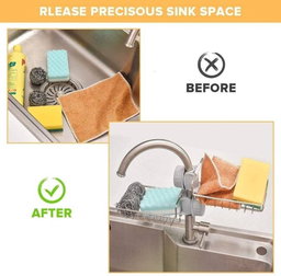 Stainless Steel Kitchen Faucet Sponge Holder & Sink Caddy Rack