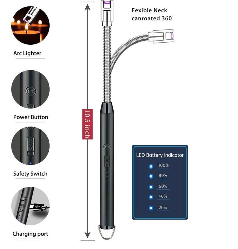 ​360° Flexible Long Neck Electric Candle Lighter - Rechargeable USB Plasma Lighter_1