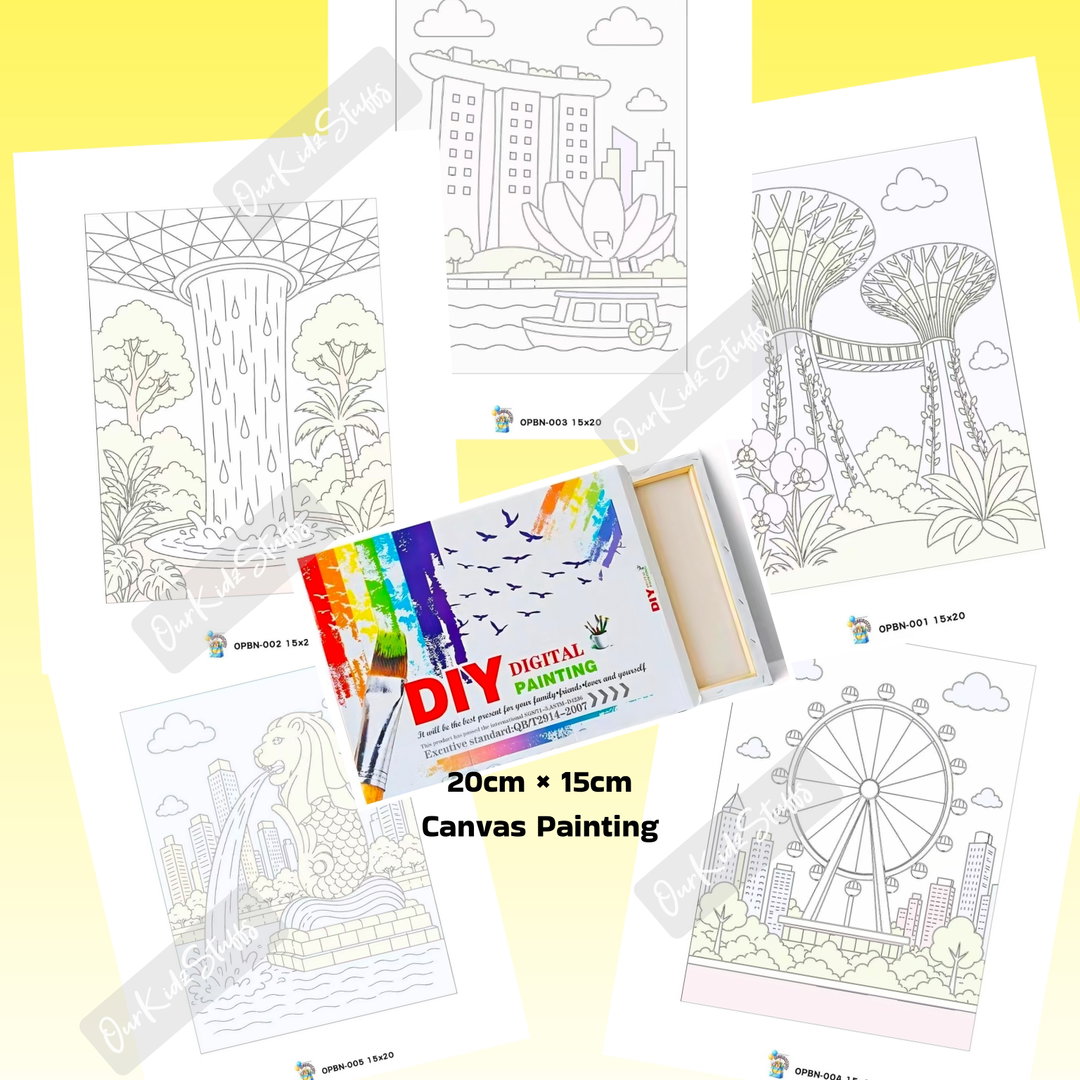 🇸🇬 Singapore Landmarks Canvas Painting Kit (15cm × 20cm)