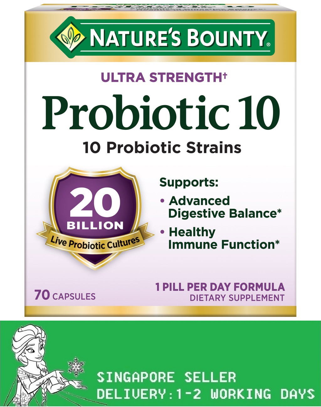 Nature's Bounty Ultra Strength Probiotic 10, 70 Capsules(Exp:11/2027)