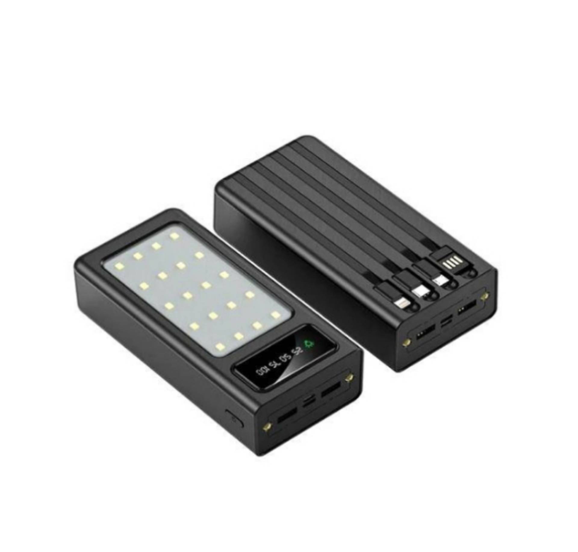 Batterie externe multifonction avec lampe LED, écran d’affichage et câbles intégrés_0
