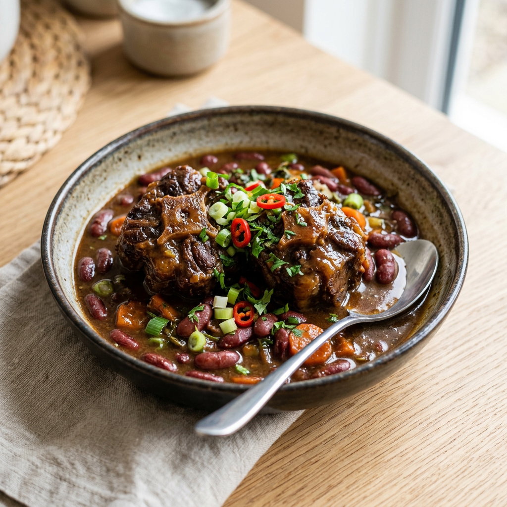 Jamaican Oxtail and Beans 