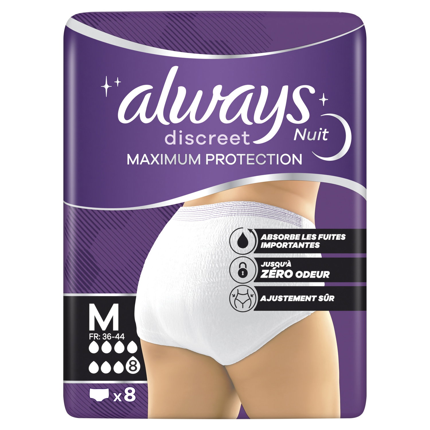 ALWAYS Discreet Culottes - Taille M - Protection Maximale, 8 unités_0