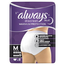 ALWAYS Discreet Culottes - Taille M - Protection Maximale, 8 unités