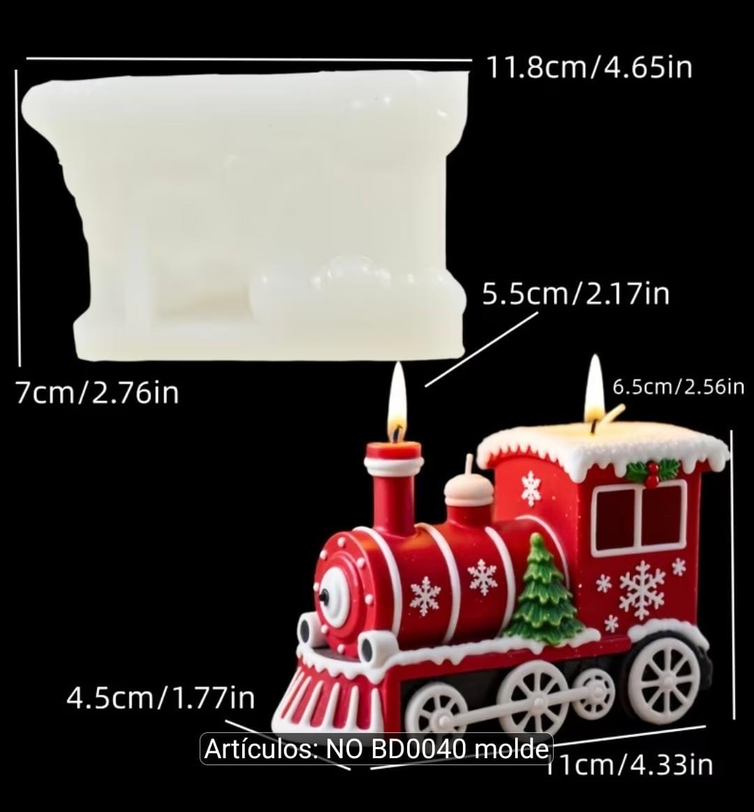 Molde tren navideño en 3D_1