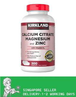 Kirkland Signature Calcium Citrate, Magnesium and Zinc, 500 Tablets(Exp:10/2028)