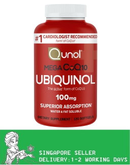 Qunol Mega CoQ10 Ubiquinol 100 mg., 120 Softgels(Exp:04/2029)