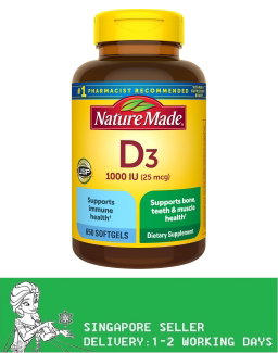 Nature Made Vitamin D3 25 mcg., 650 Softgels(Exp:11/2028)