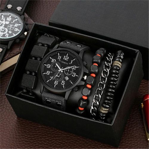 5-piece Men's Watch And Bracelet Set