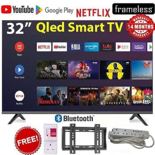 Vitron HTC3288QS 32 Inch QLED Bluetooth Smart Android TV with Inbuilt Wi-Fi , Decoder, Netflix ,YouTube, App Store, ICAST/MIRRORING SCREEN + TV Guard +Extension +Wall Bracket - Black (1 YR WRTY)_0