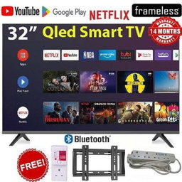 Vitron HTC3288QS 32 Inch QLED Bluetooth Smart Android TV with Inbuilt Wi-Fi , Decoder, Netflix ,YouTube, App Store, ICAST/MIRRORING SCREEN + TV Guard +Extension +Wall Bracket - Black (1 YR WRTY)