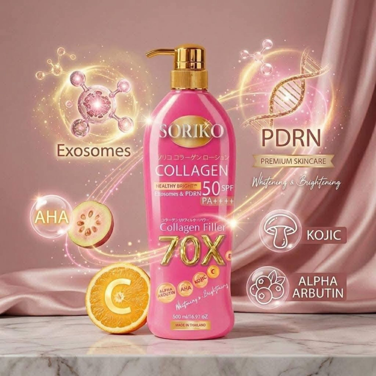 Soriko - Collagen Filler 70X SPF 50 PA++++ UV Protection Lotion 500ml | Wholesale Bath & Body Care Singapore_1