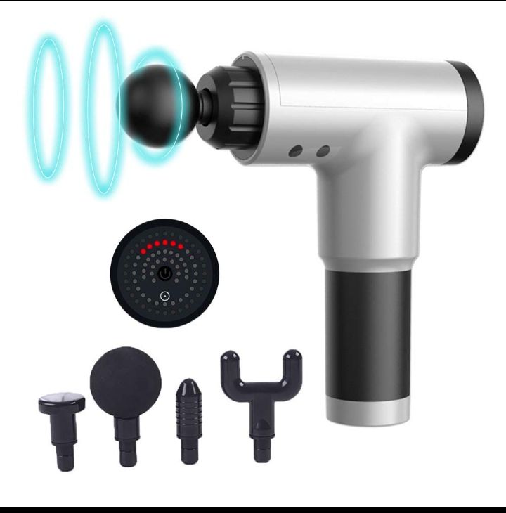 Massage Gun with 6 speeds, 4 massage heads
