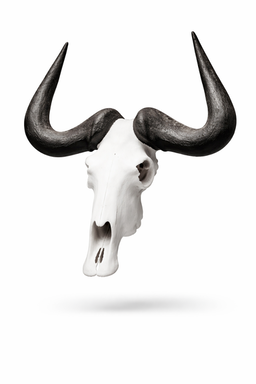 Black Wildebeest Skull Door Knob        