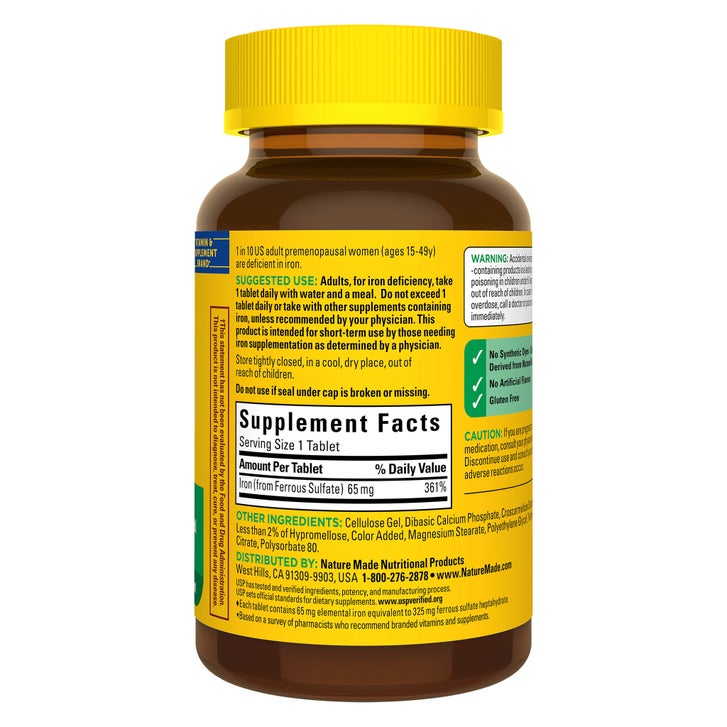 Nature Made Iron, 65 mg, 365 Tablets(Exp:01/2029)_1