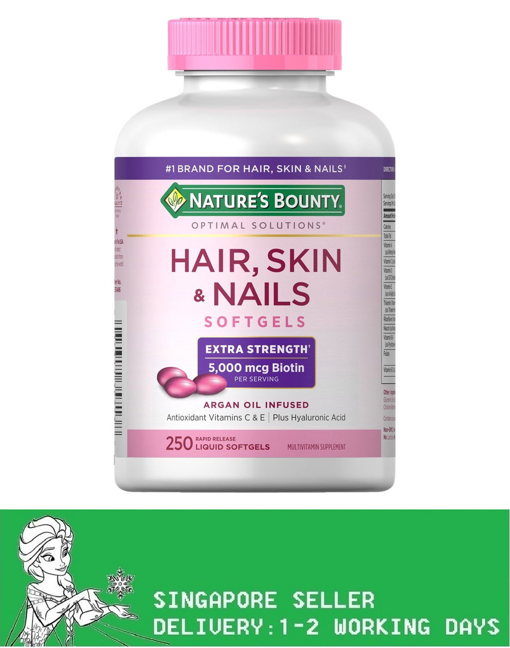 Nature's Bounty Hair, Skin and Nails, 250 Softgels(Exp:07/2027)