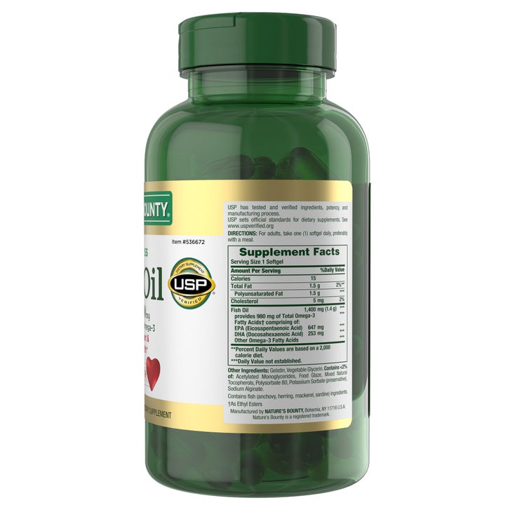 Nature's Bounty Fish Oil 1400 mg, 130 Coated Softgels(10/2028)_3