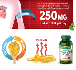 Nature's Bounty Fish Oil 1400 mg, 130 Coated Softgels(10/2028)