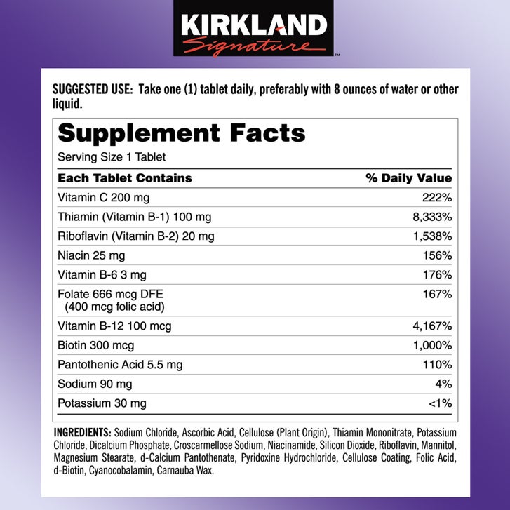 Kirkland Signature Super B-Complex with Electrolytes, 500 Tablets(Exp:05/2028)_3
