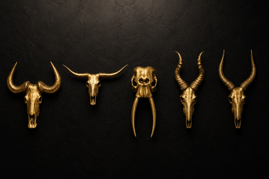 Springbok Skull Door Knob