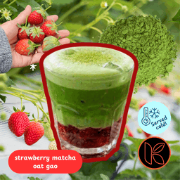 Strawberry Matcha Oat, Cold Whisked