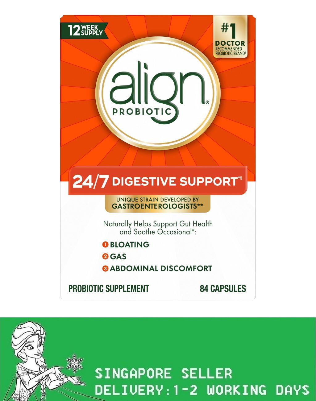align Daily Probiotic Supplement, 84 Capsules(Exp:07/2028)