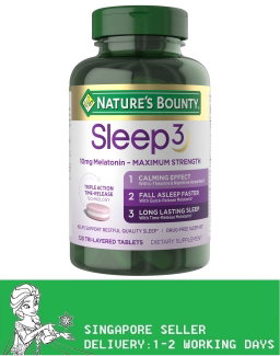 Nature's Bounty Sleep3 10 mg. Melatonin, 120 Tablets(Exp:08/2027)