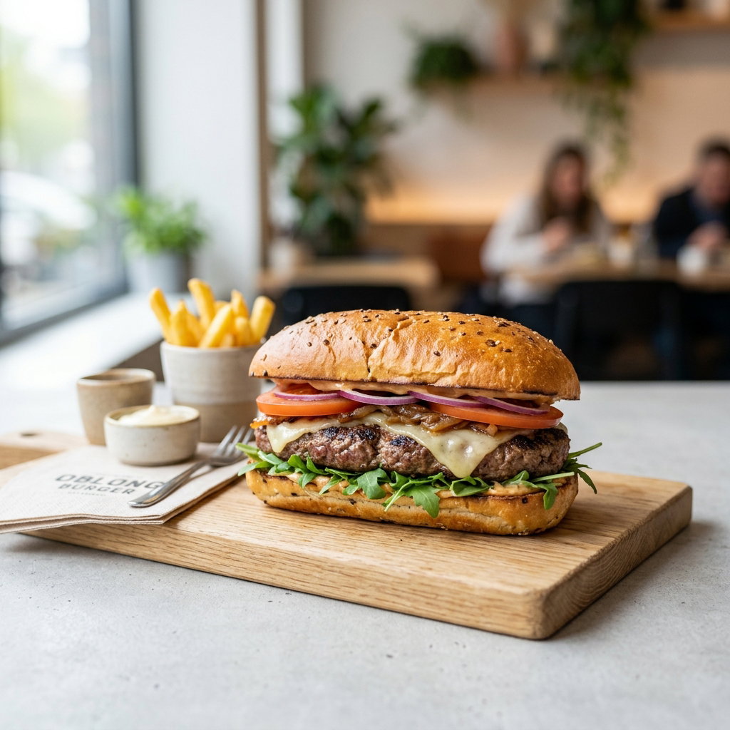MENU OBLONG BURGER AYAM DAN DAGING