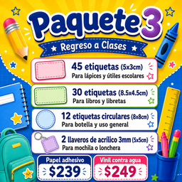 Etiquetas Escolares Paquete 3